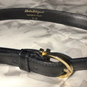 Black and gold Salvatore Ferragamo Belt